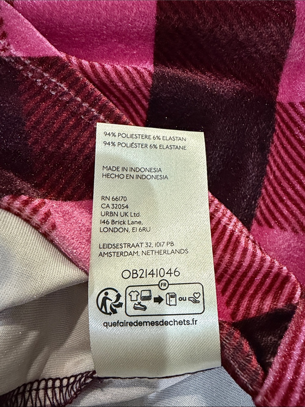 Anthropology Maeve Pink Plaid Velvet Peplum Long-Sleeve Top - Picture 6 of 6